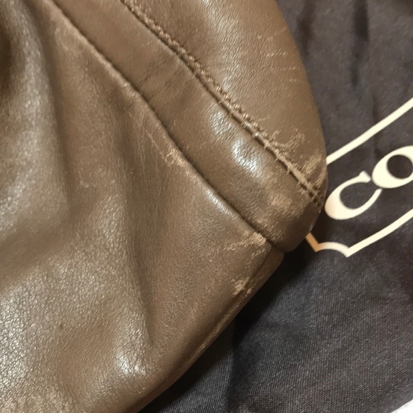 Used leather Coach mushroom color purse. - Picture 3 of 8